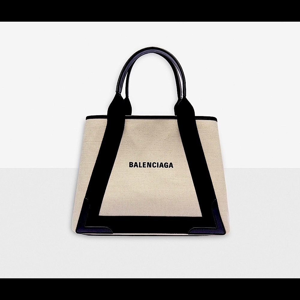 BALENCIAGA CABAS MEDIUM NAVY CANVAS BAG